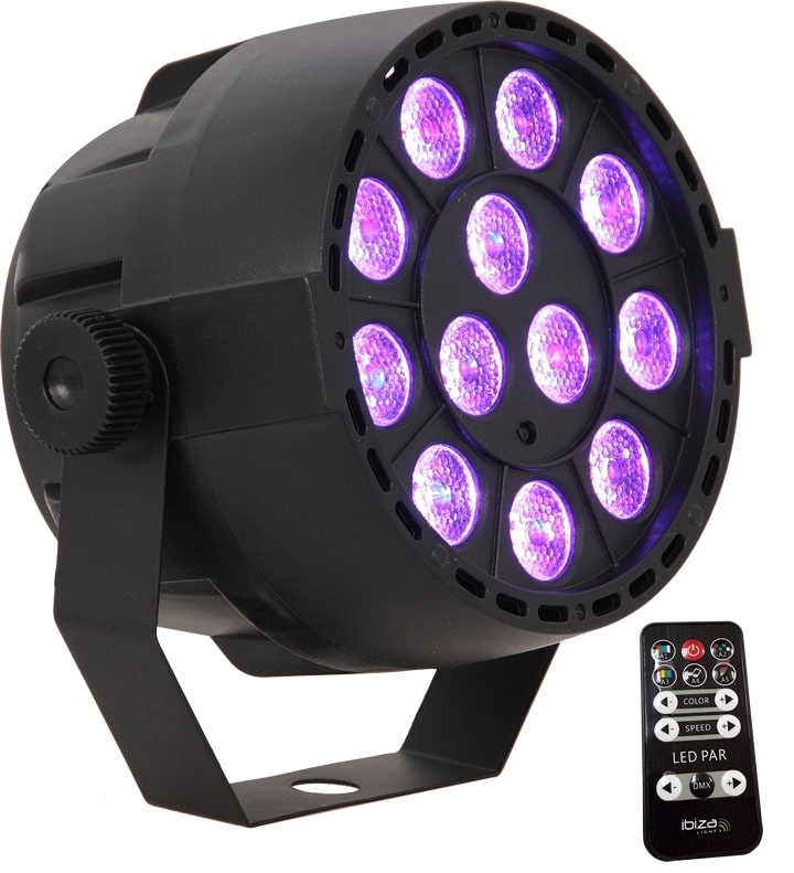 LED Spot Multicolor med fjärrkontroll (12x3W) 4 st. Paket