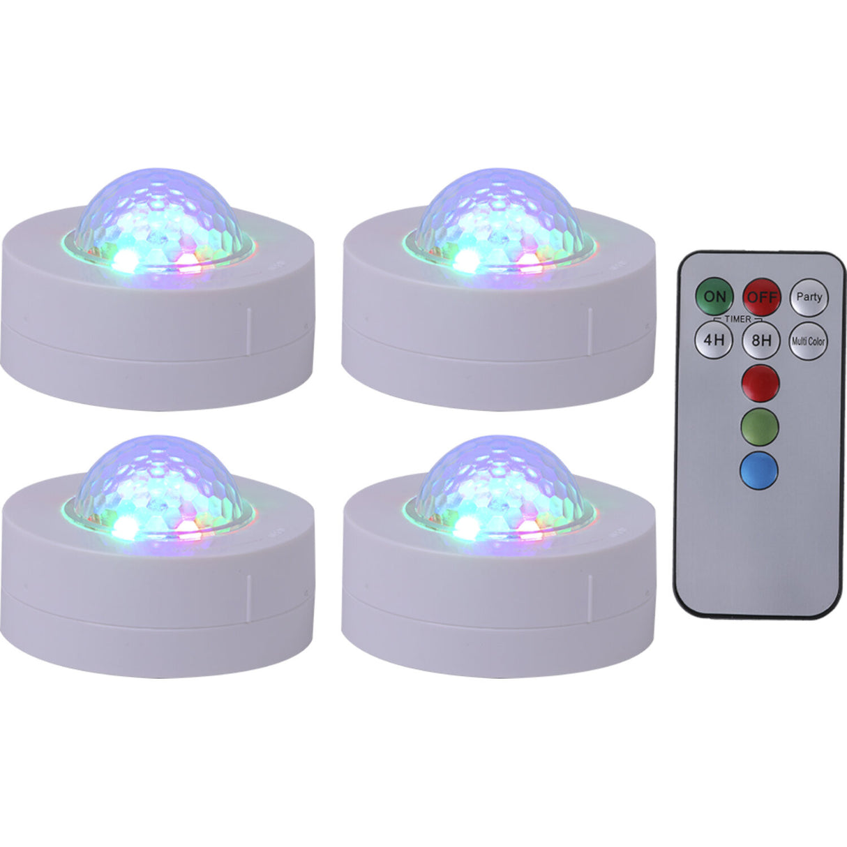 Mini astroeffekt med batteri (4-pack)