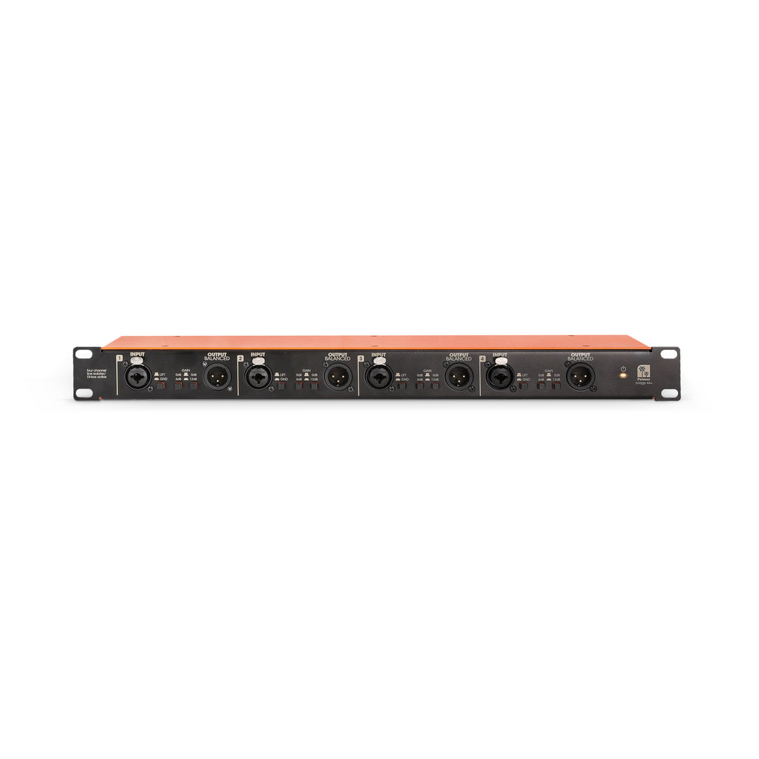 Palmer BRIDGE 4A+ - 19" DI-box / linjeisoleringsbox, 4 kanaler, aktiv