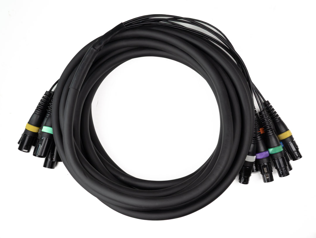 Par-8 multicore XLR hane till XLR hona (10m)