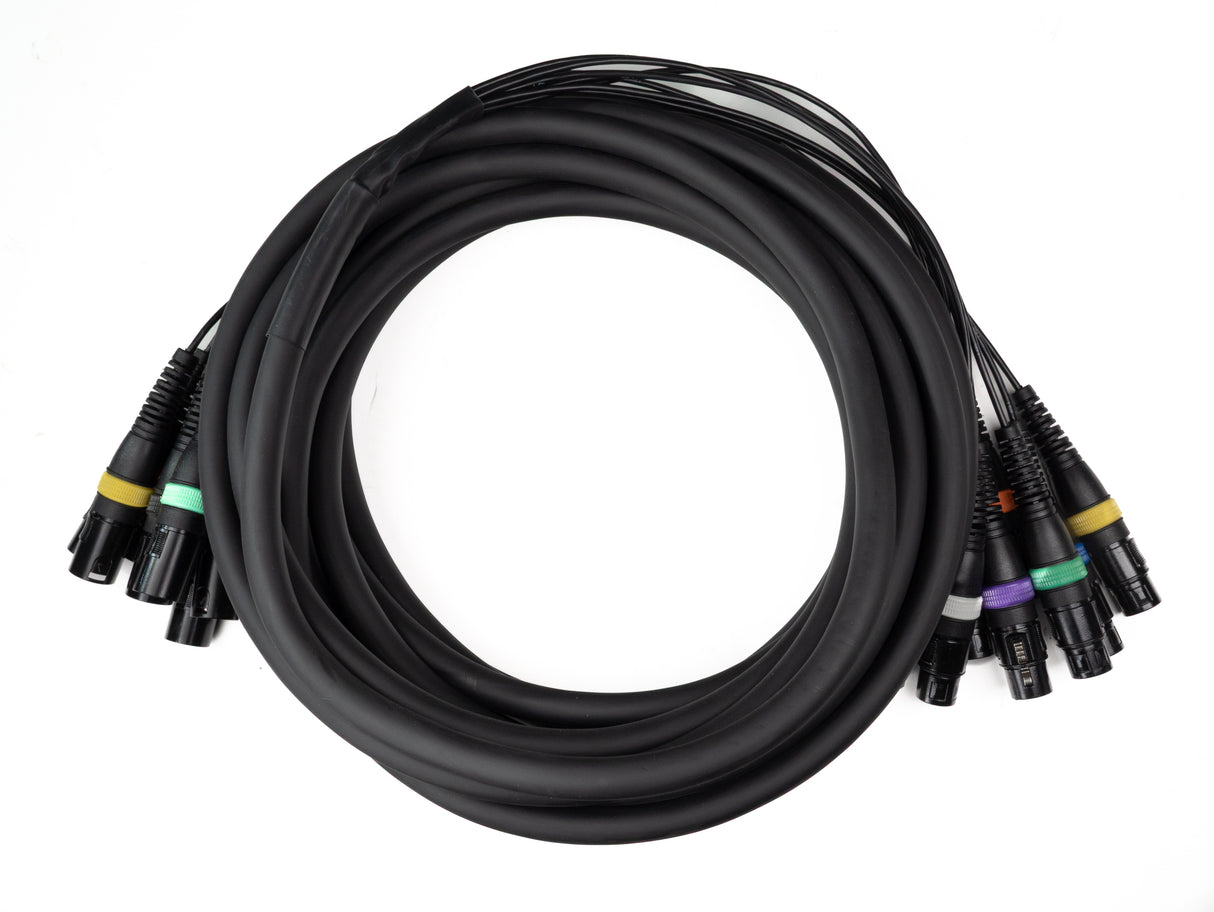Par-8 multicore XLR hane till XLR hona (10m)