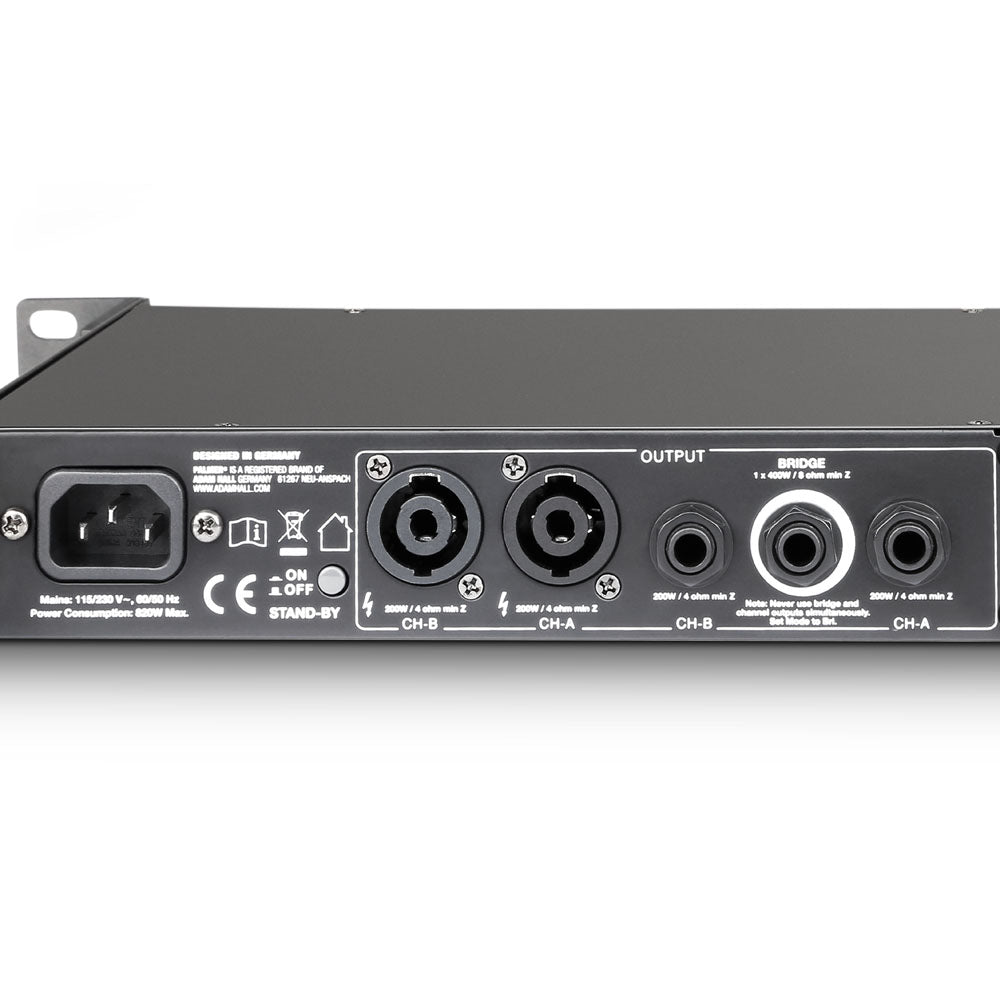 Palmer MACHT 402 - 19" stereo-slutsteg för gitarr