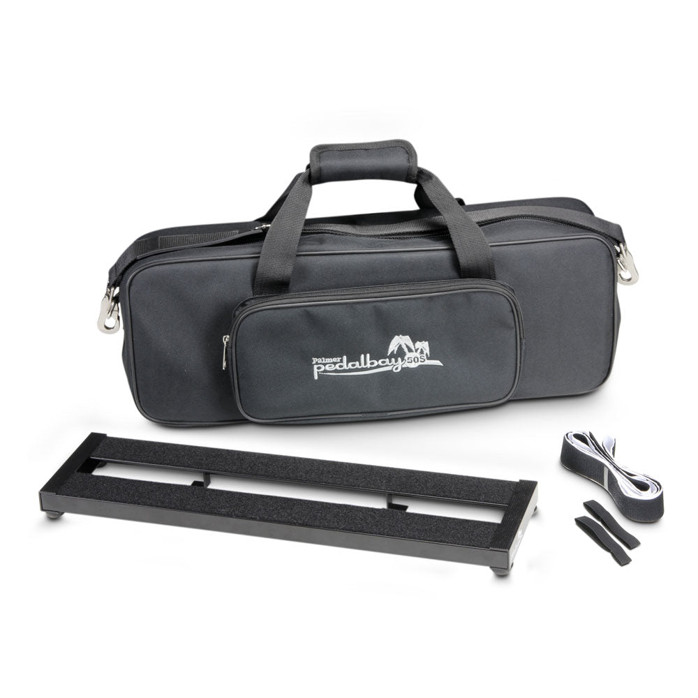 Palmer PEDALBAY® 50 S - Lätt, kompakt pedalboard med skyddande softcase, 50 cm