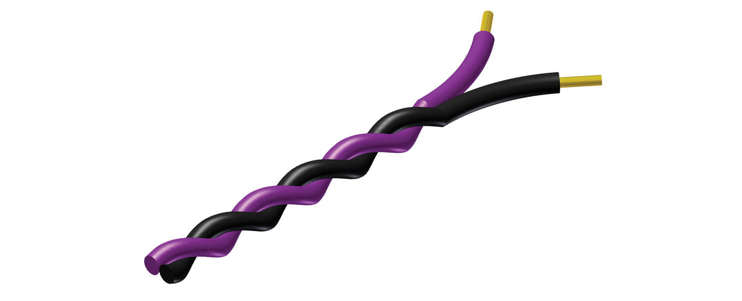 ProCab tvinnad kabel 2 x 0,5 mm² svart - Lila 100 meter