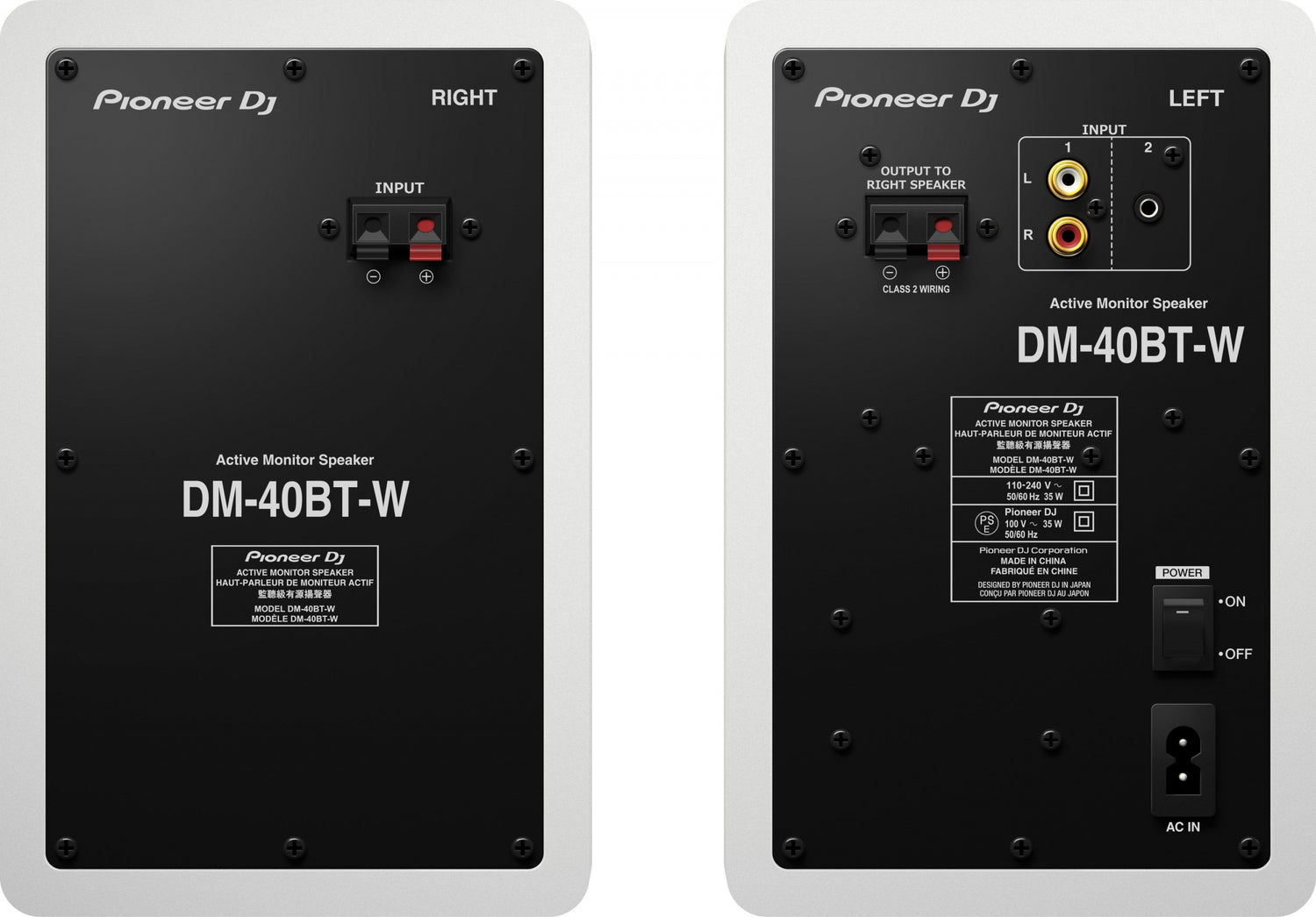 Pioneer DJ DM-40BT-W Studiomonitorer med Bluetooth (vit)
