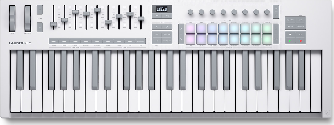 Novation Launchkey 49 MK4 MIDI-Tangentbord (Vit)