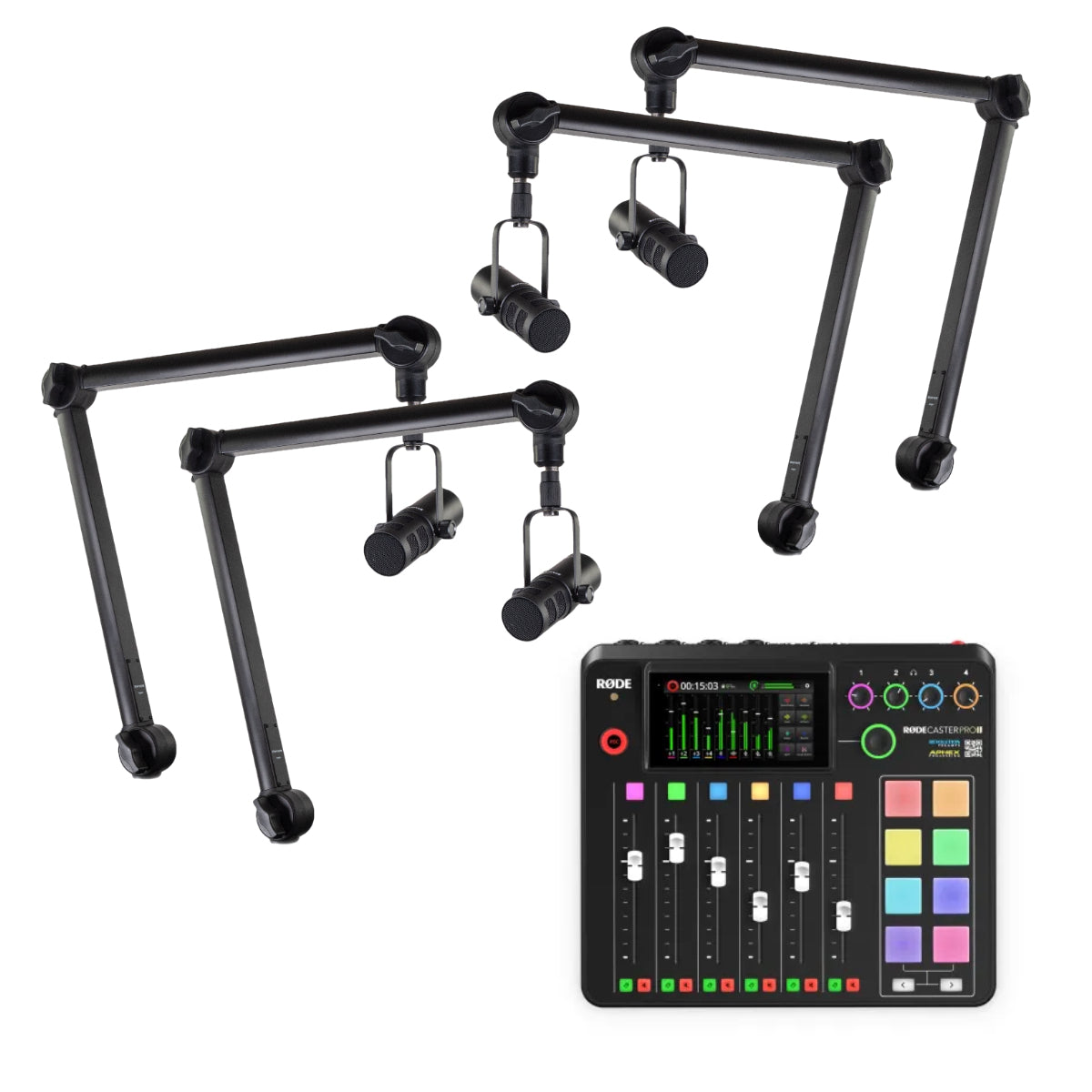 RØDE Rødecaster Pro II Podcast-paket (4 personer)