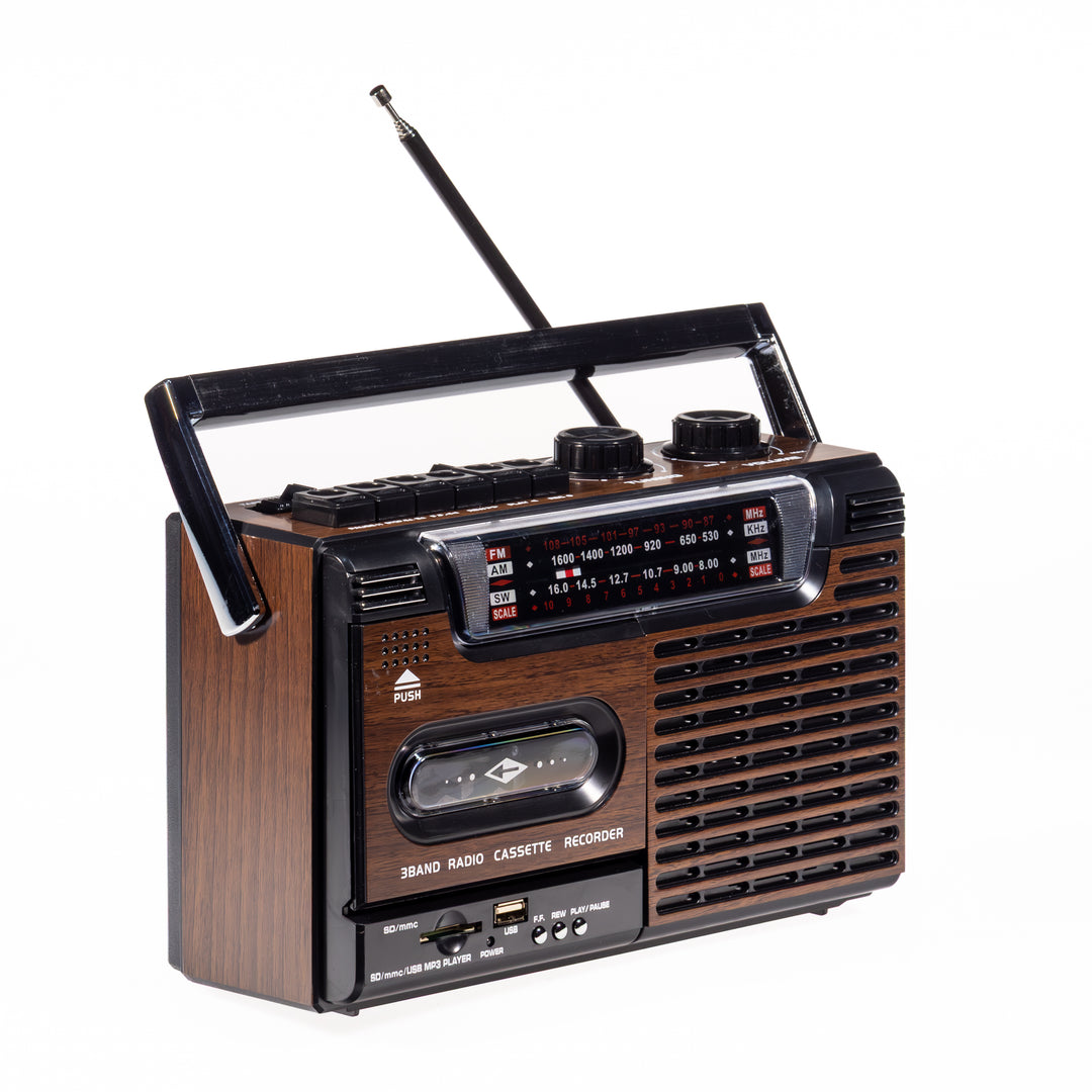Studio 57 - Kassettbandspelare med FM & Bluetooth, Brun