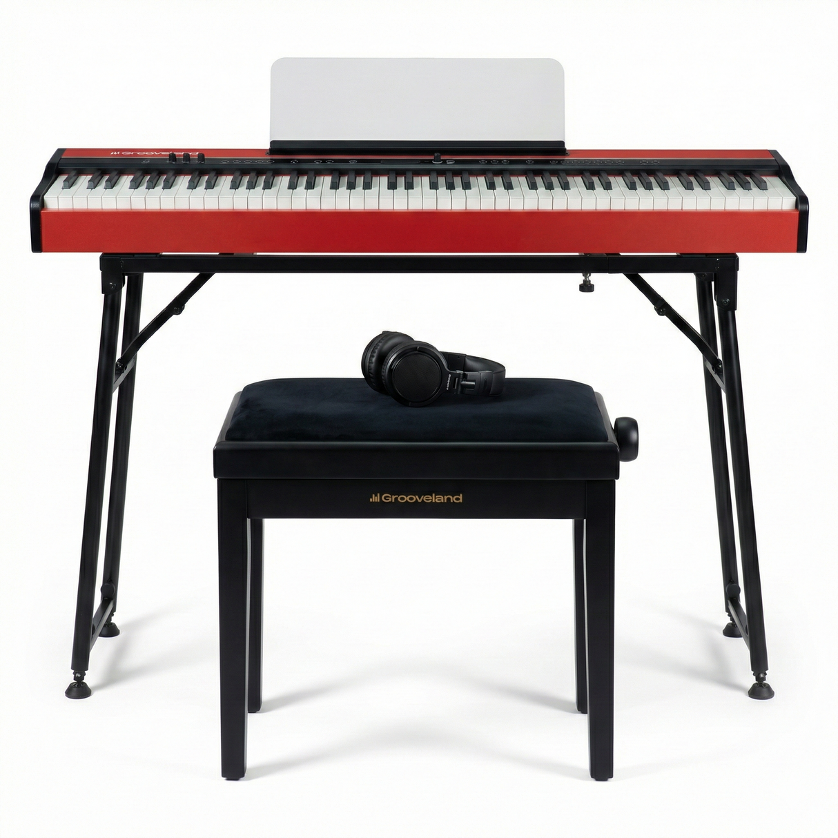 Grooveland FP80 Elpiano (Röd) Komplett Paket