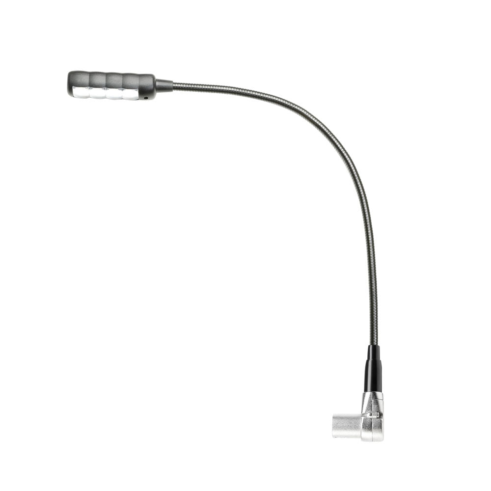 Adam Hall Stands SLED 1 ULTRA XLR 3 A - Vinklad 3-polig XLR-svanhalslampa med 4 COB-LED'er