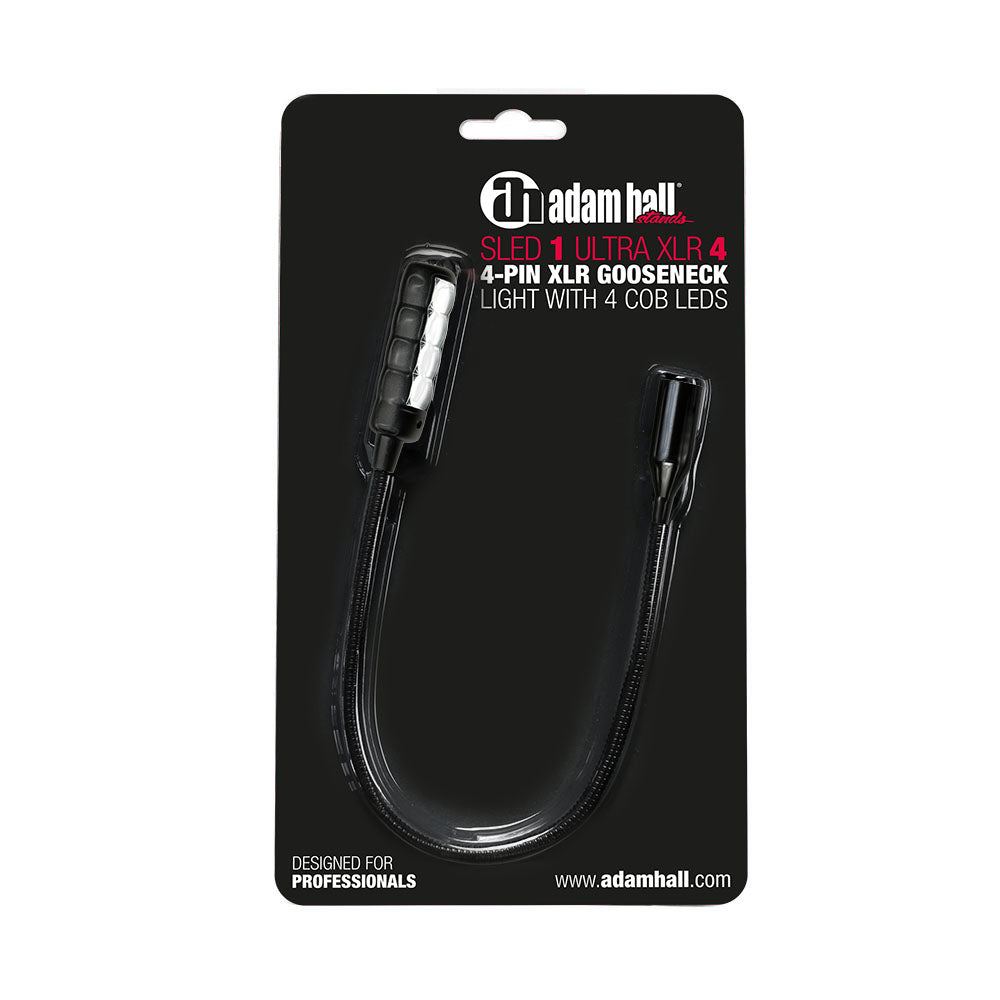 Adam Hall Stands SLED 1 ULTRA XLR 4 - 4-polig XLR-svanhalslampa med 4 COB-LED:er