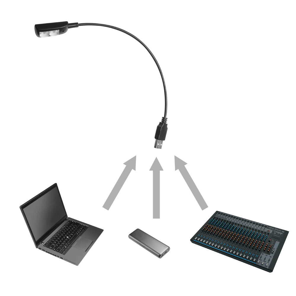 Adam Hall Stands SLED 1 USB PRO - USB-svanhalslampa med 2 LED:er