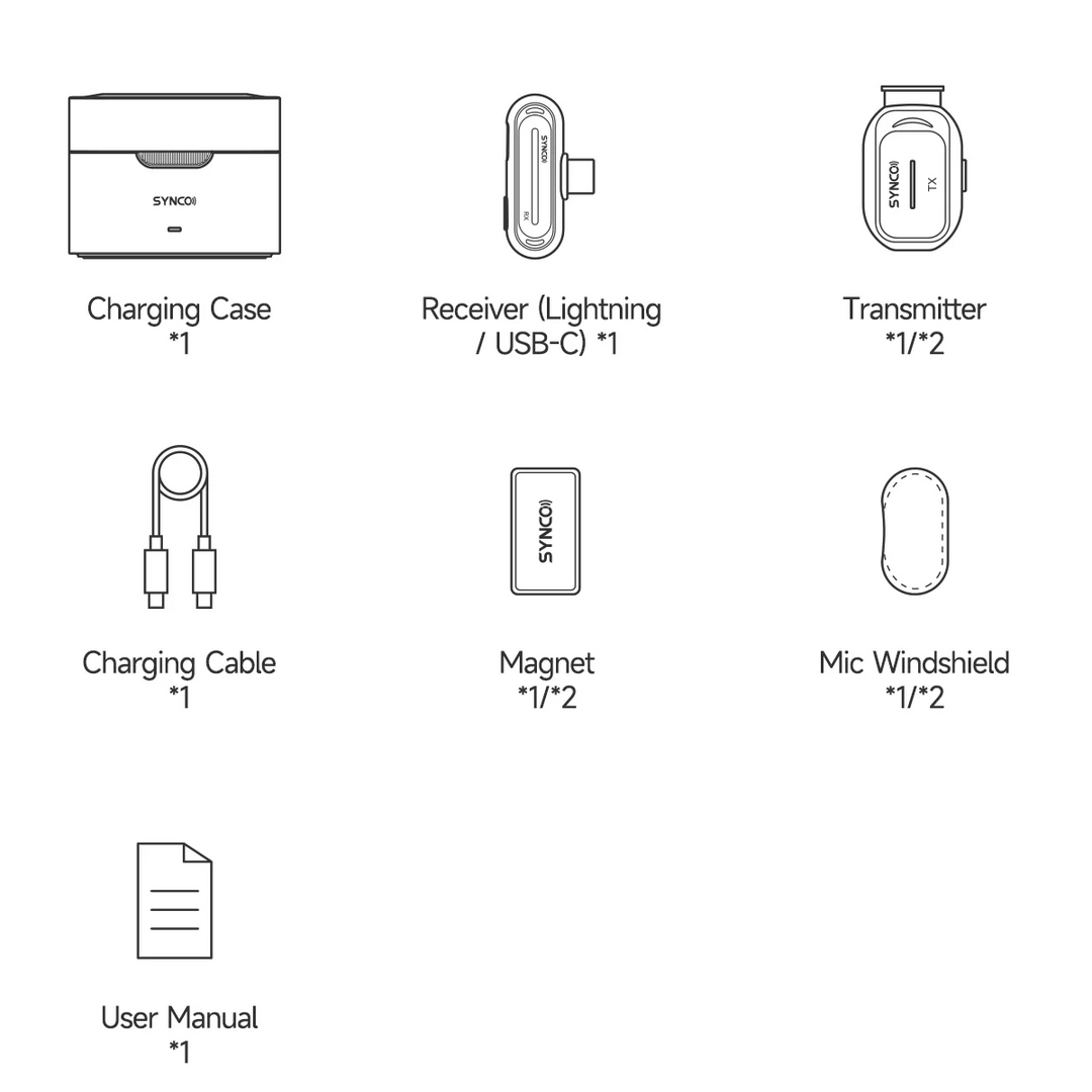 Synco Smic trådløst mikrofonsæt til USB-C, sort