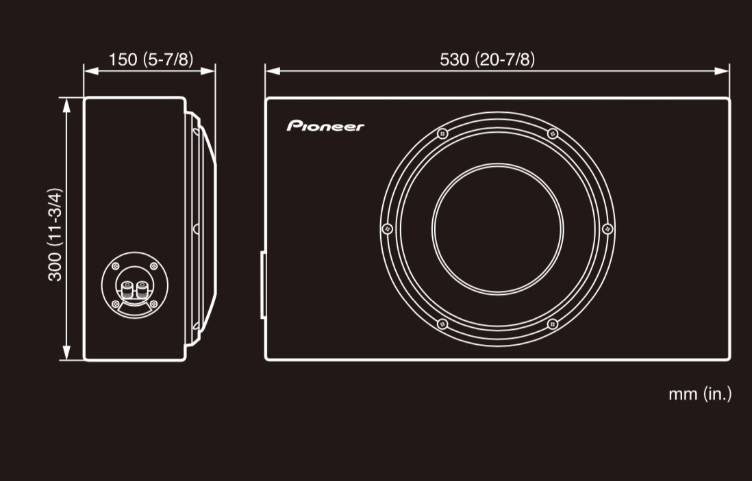 Pioneer TS-D10LB Slimline Subwoofer