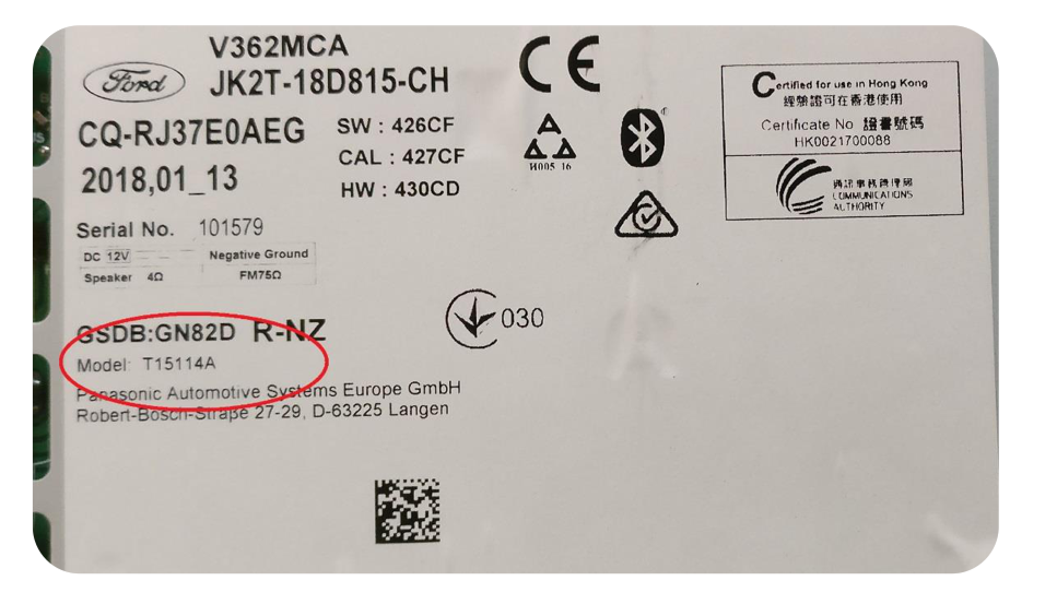 Interface för Ford Transit Custom 2018-