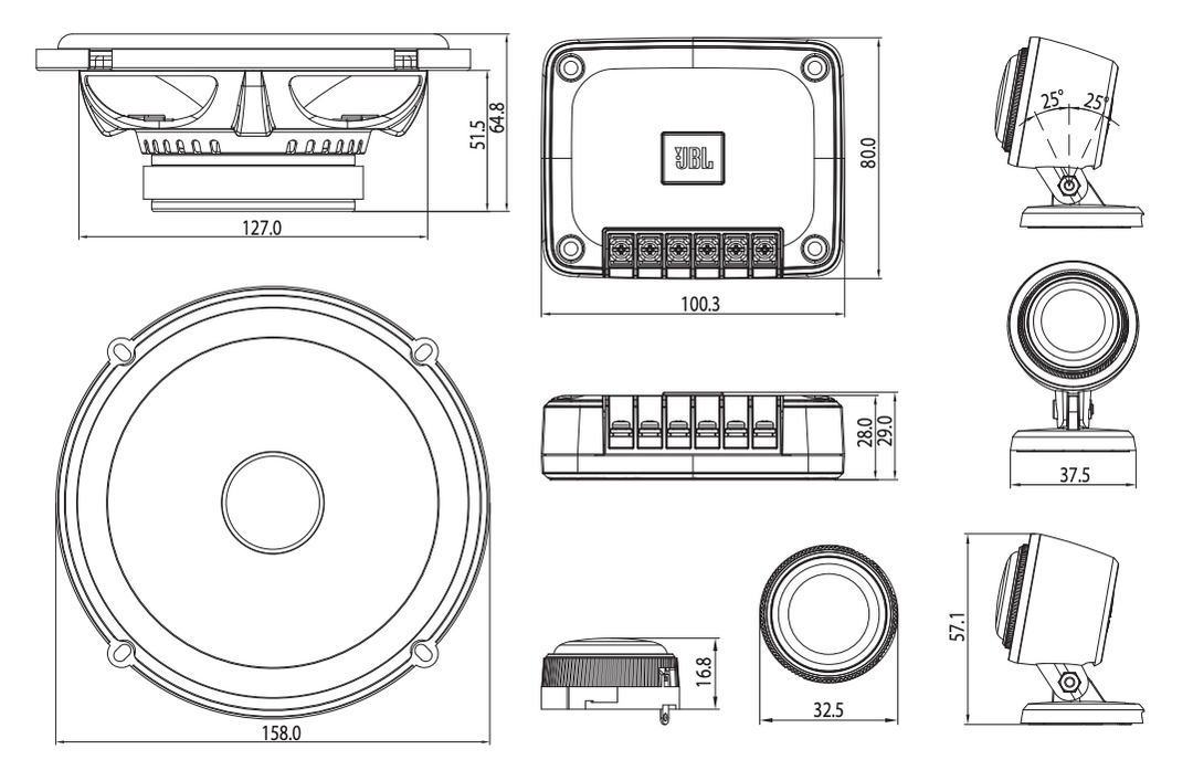 JBL CLUB 602CTP bilhögtalarkomponentsats (17 cm)