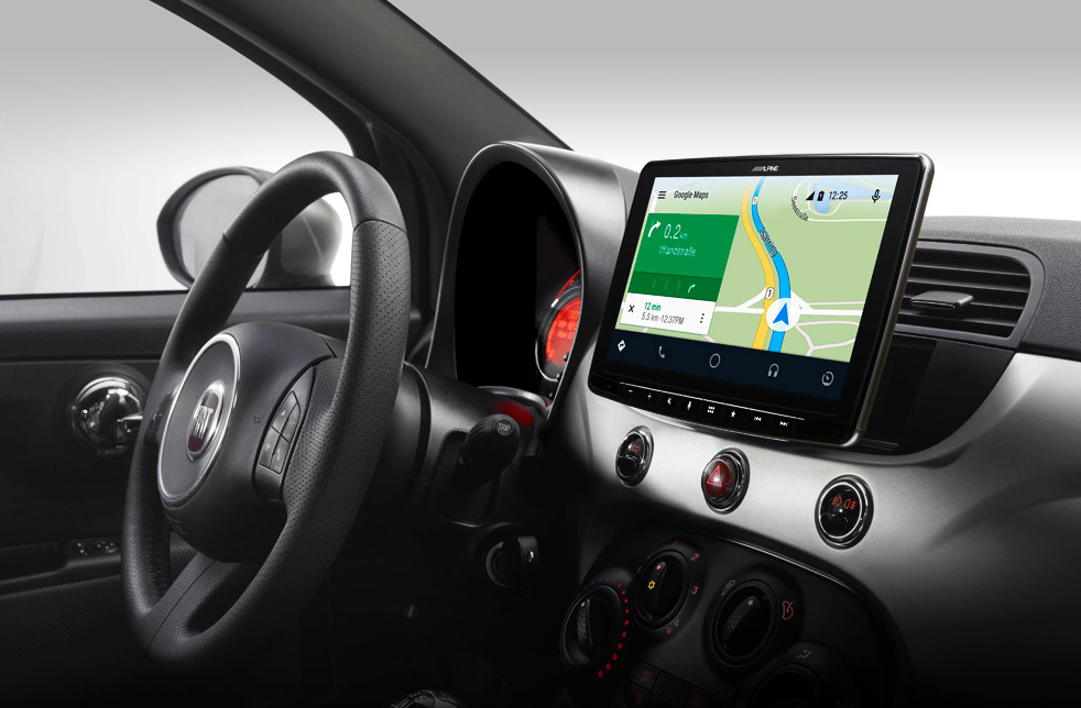 Apple Carplay , Android Auto i Fiat 500 Beige Interiör (2007-2015)