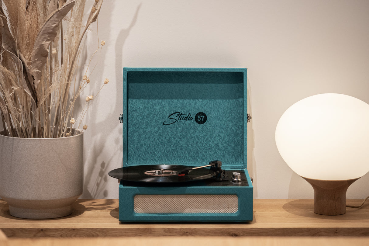 Studio 57 Groovy skivspelare med LP-ställ (Ivy)