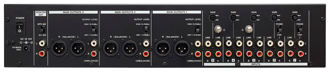 Tascam MZ-223 installationsmixer 3 zoner 2 mic/5 line-ingångar