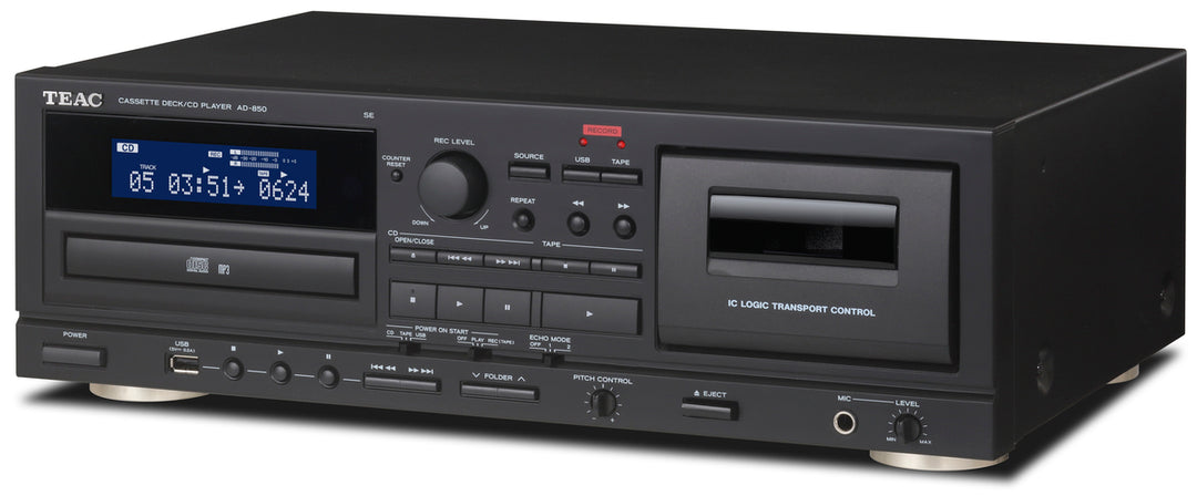 TEAC AD-850-SE CD- och kassettspelare med USB (svart)