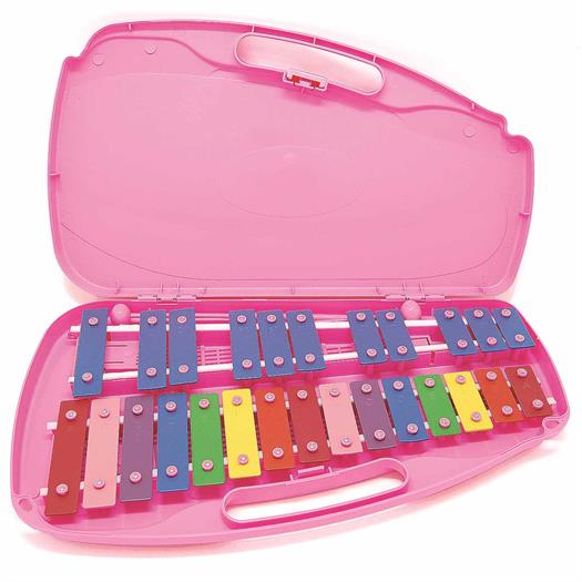 Metallofon i rosa hardcase - 26 toner
