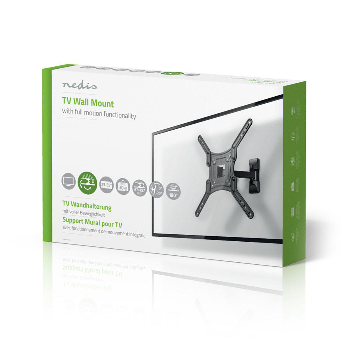 TV fäste helt rörligt med 2 pivotpunkter (23-55", 30 kg)