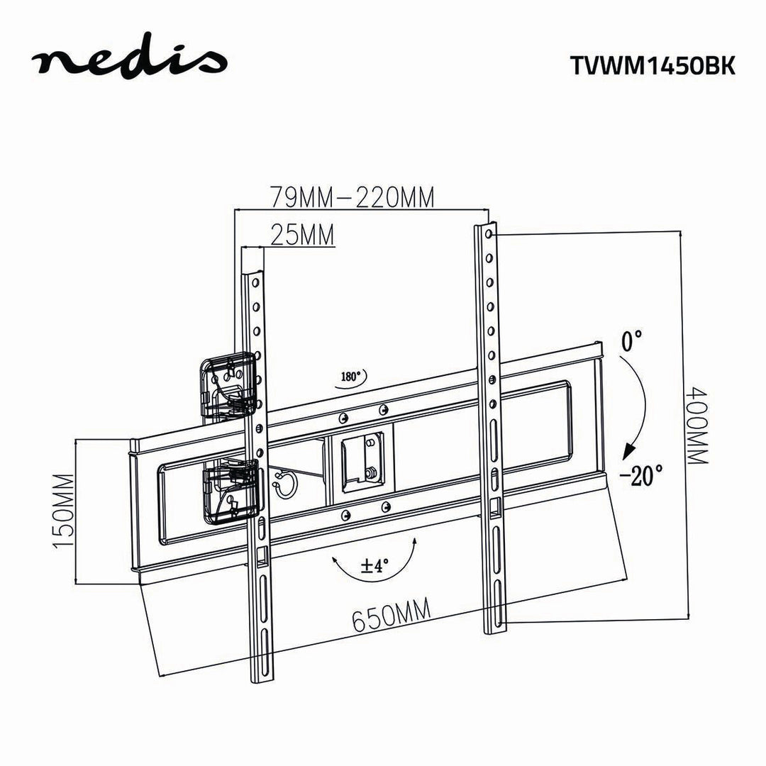 Tv fäste helt rörligt (37-70", 35 kg)