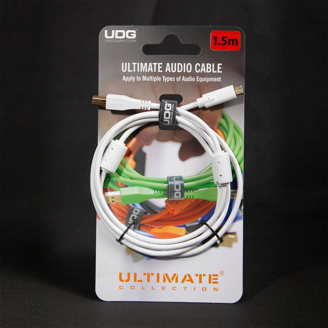 UDG Ultimate audio Kabel USB 2.0 C-B Vit Rak 1,5m