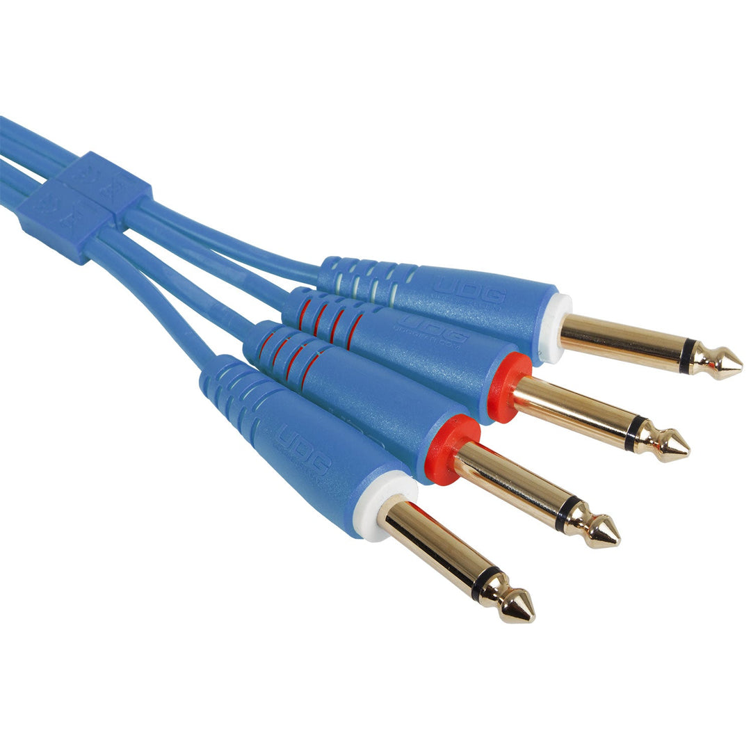 UDG Ultimate Audio Cable Set 1/4'' Jack-1/4'' Jack Blå Rak 3m