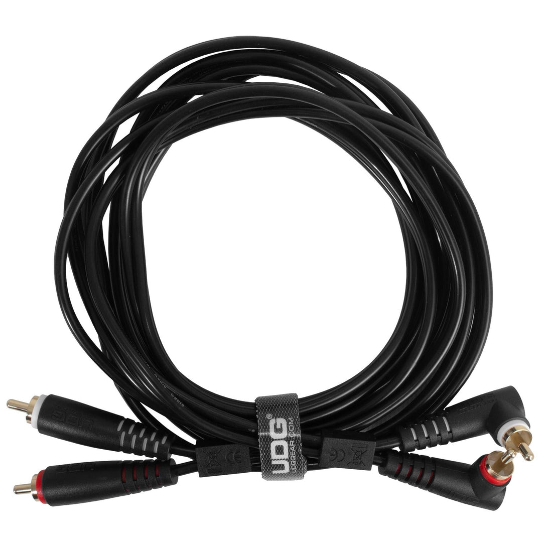 UDG Ultimate audio Kabel set RCA Rak-RCA Vinklad Svart 3m