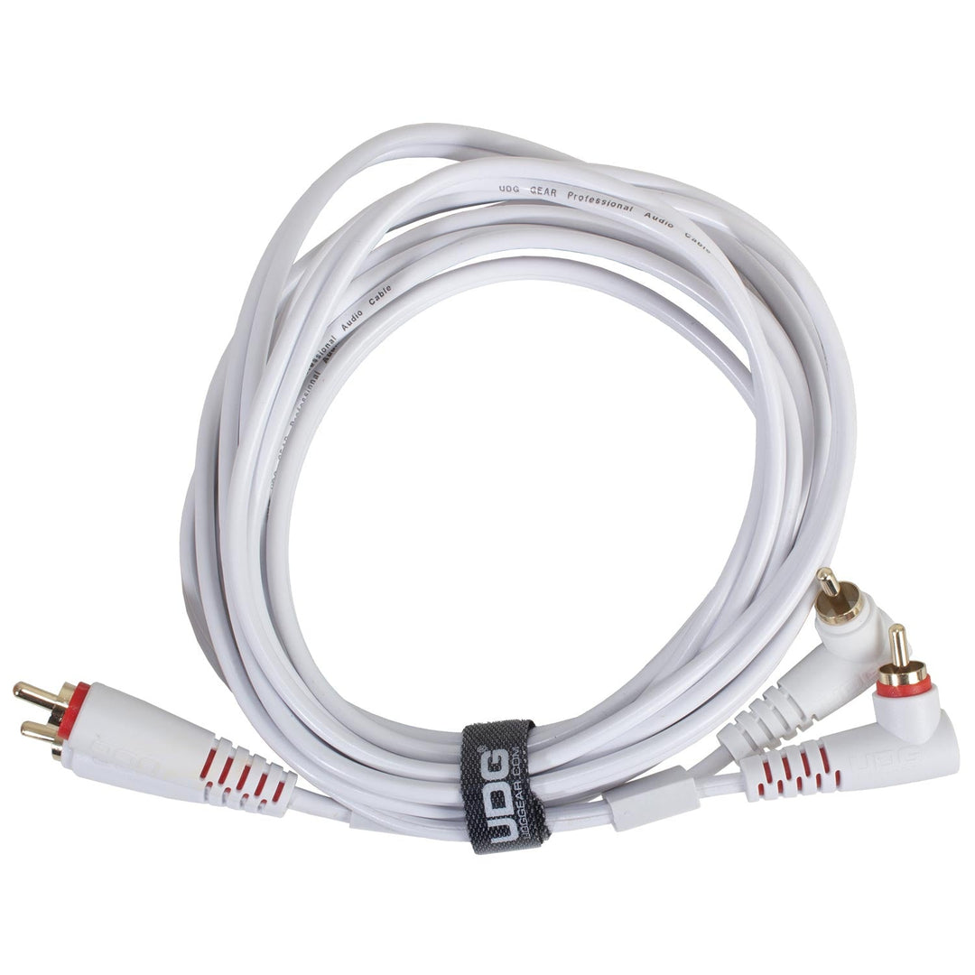 UDG Ultimate audio Kabel set RCA Rak-RCA Vinklad Vit 3m