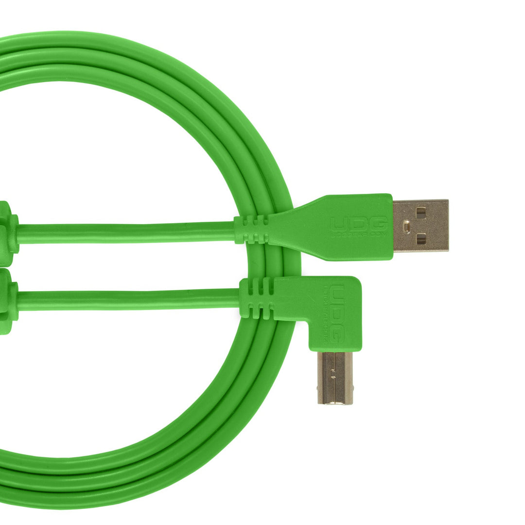 UDG Ultimate Audio Cable USB 2.0 A-B Grön Vinklad 2m