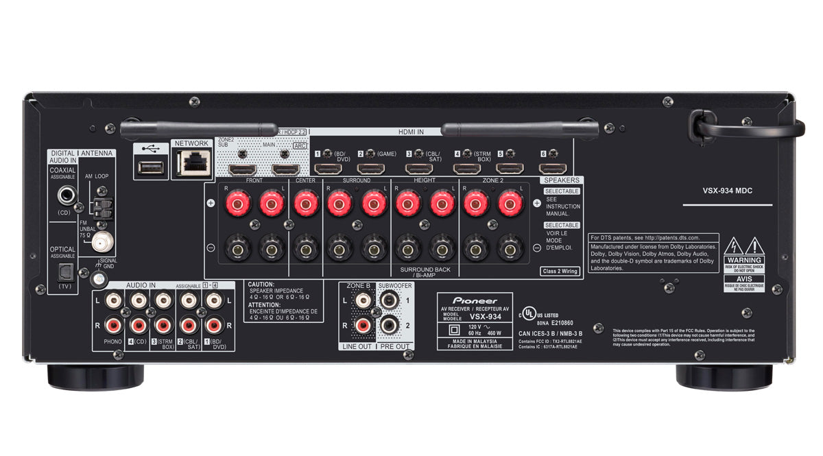 Pioneer VSX-935 7.2-kanal Receiver (Sølv, 7x165W)