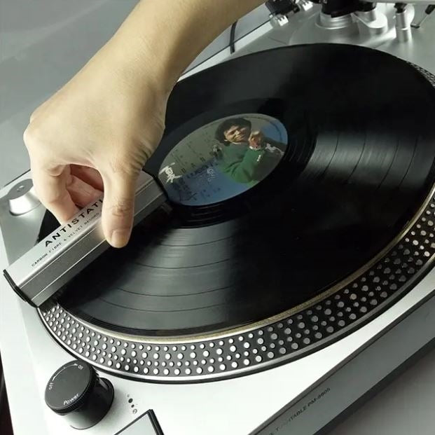 Kolfiber- och samettborste för vinylskivor