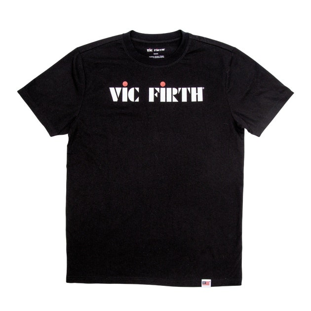Vic Firth Classic Logo svart T-shirt - Large