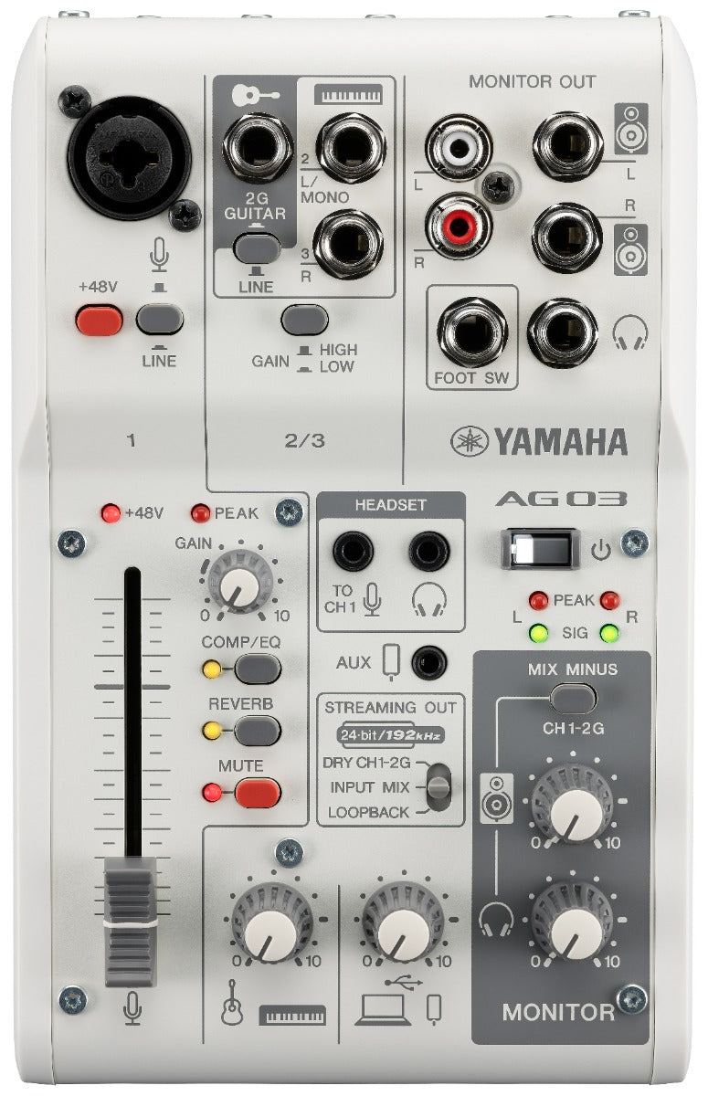 Yamaha AG03 MkII - Live Streaming Bundle (Vit)