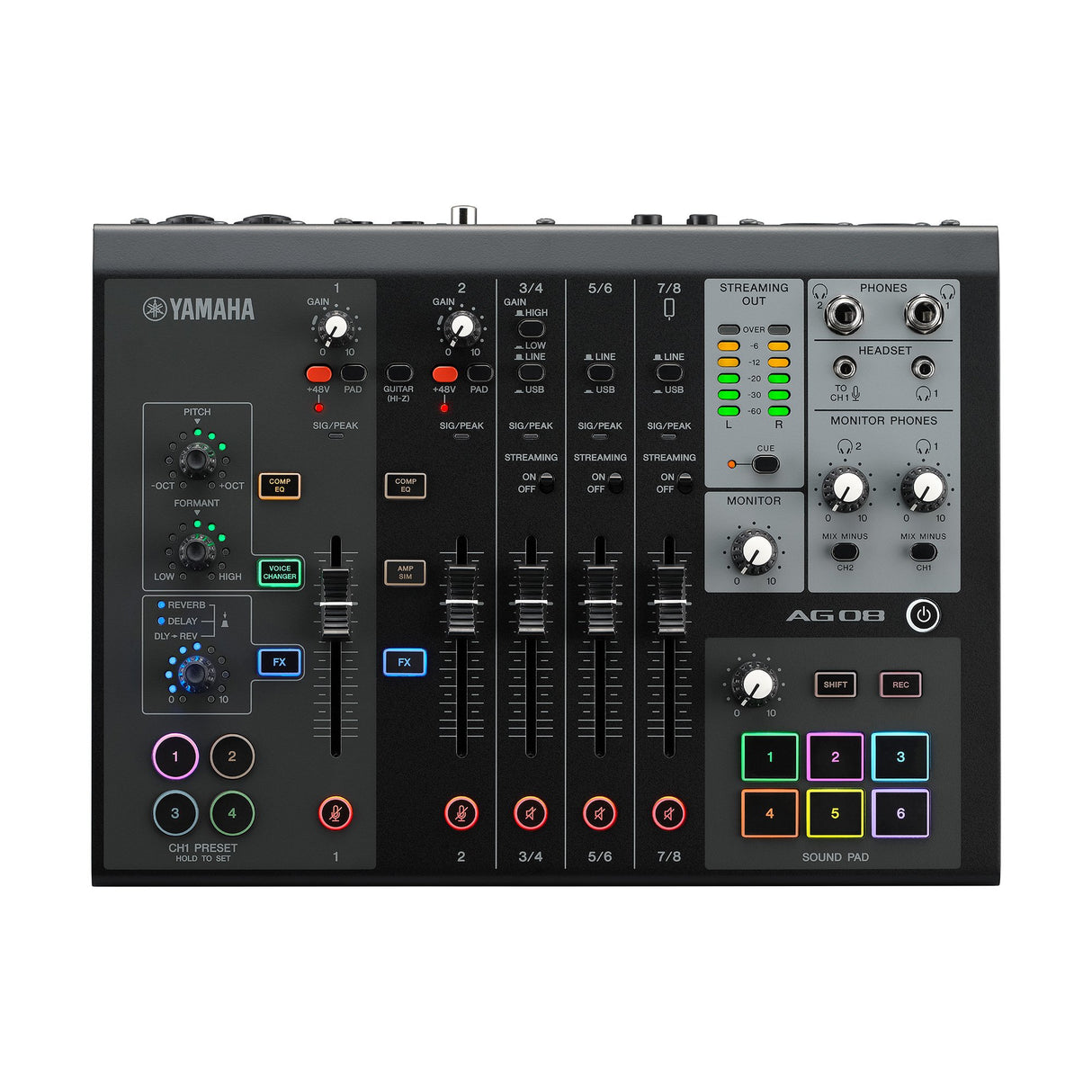 Yamaha AG08 - Live Streaming Mixer (Svart)