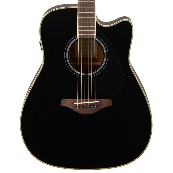 Yamaha FGC-TA transakustisk Western gitarr (svart)