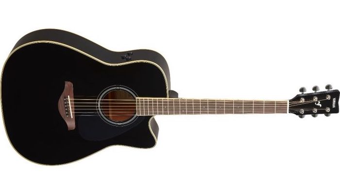 Yamaha FGC-TA transakustisk Western gitarr (svart)