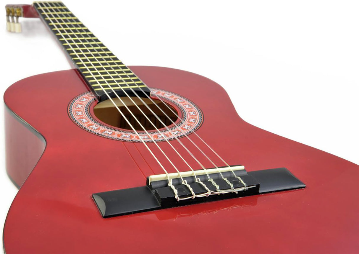 DiMavery AC-303 klassisk spansk gitarr 1/2 (röd)