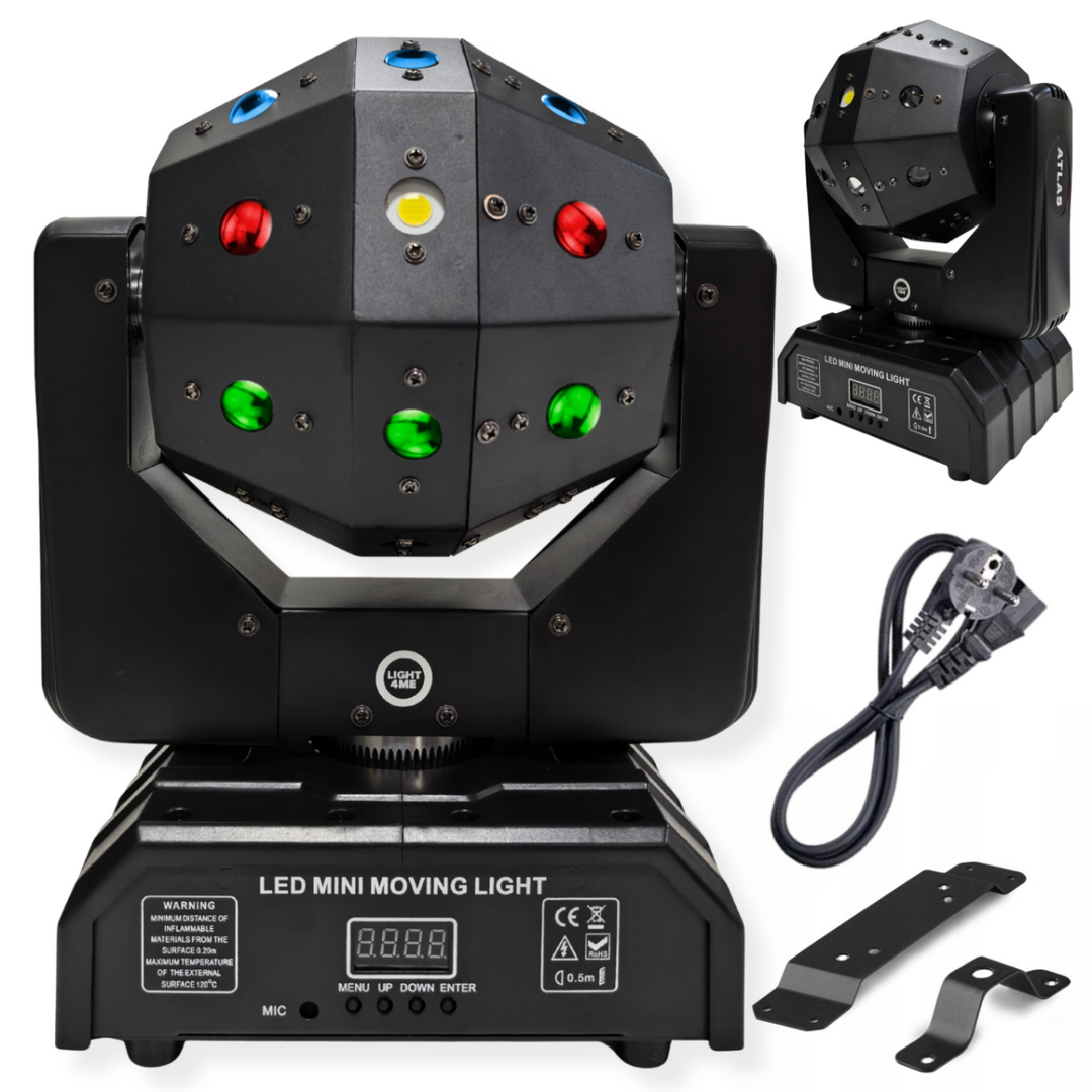 LIGHT4ME ATLAS rörlig 4-i-1 LED-multieffektlampa