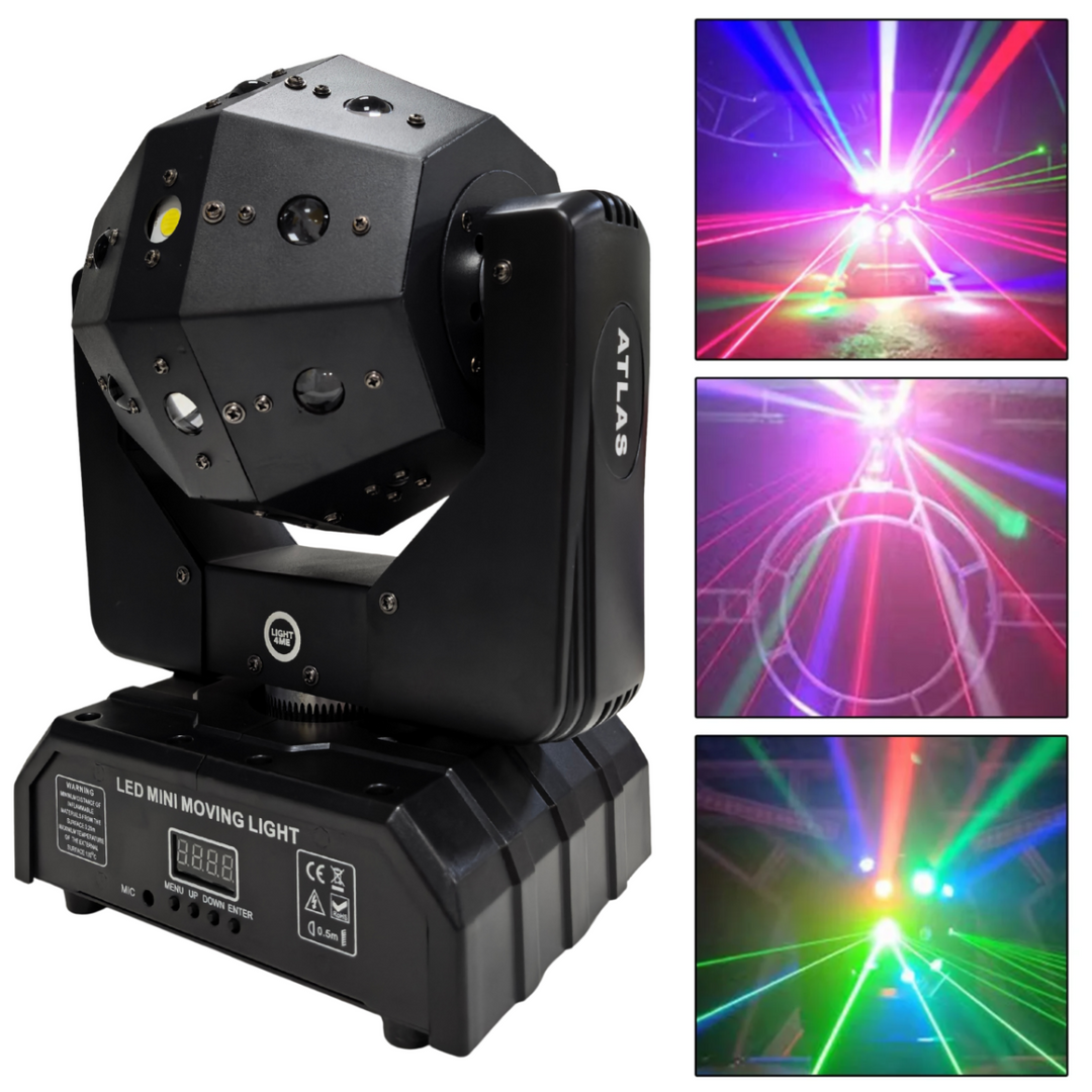 LIGHT4ME ATLAS rörlig 4-i-1 LED-multieffektlampa