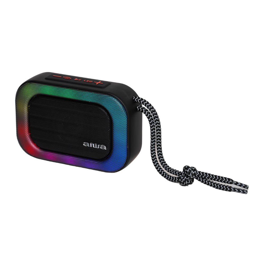 AIWA SPB-160 – Bärbar Bluetooth-högtalare med RGB-ljus, svart