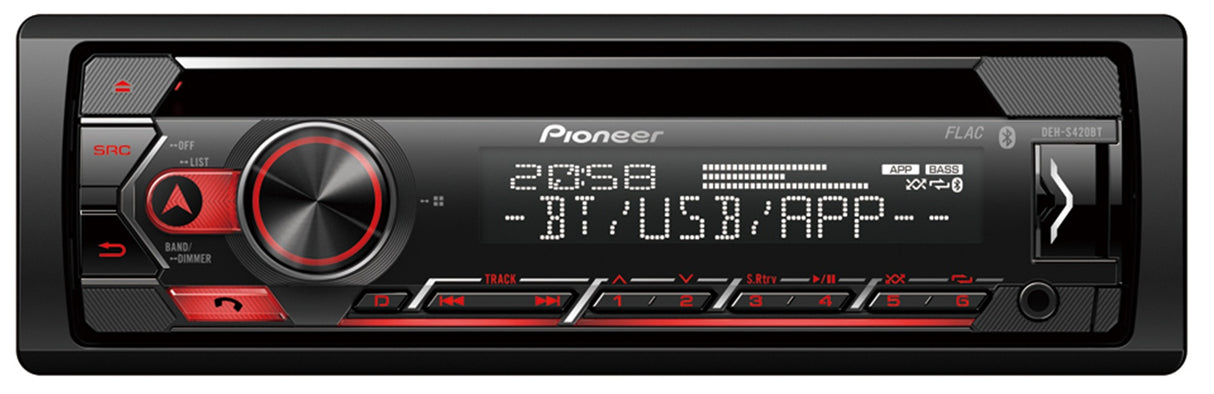 Pioneer DEH-S420BT 1-DIN bilstereo med CD, Bluetooth och USB