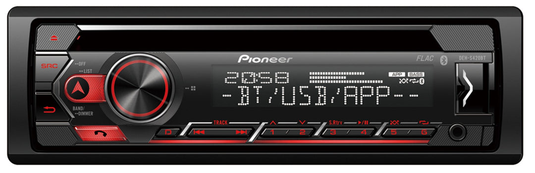 Pioneer DEH-S420BT 1-DIN bilstereo med CD, Bluetooth och USB