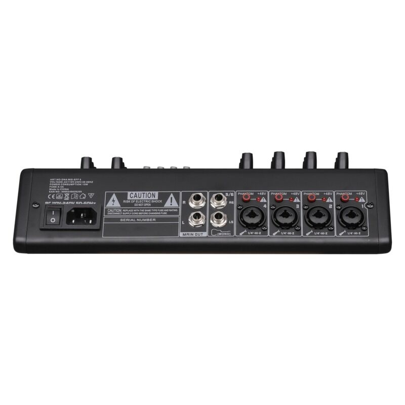 DNA MIX-EFF 6 analog mixer med 6 kanaler, Bluetooth, USB och DSP