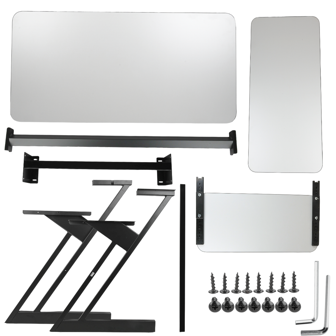 Skrivbord med hyllor och utdrag för keyboard (120 cm)