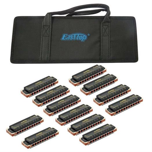 Easttop Blues munspel T008K - 12 st. paket. C, G, A, D, E, F, Bb, B, F#, Eb, Ab och Db
