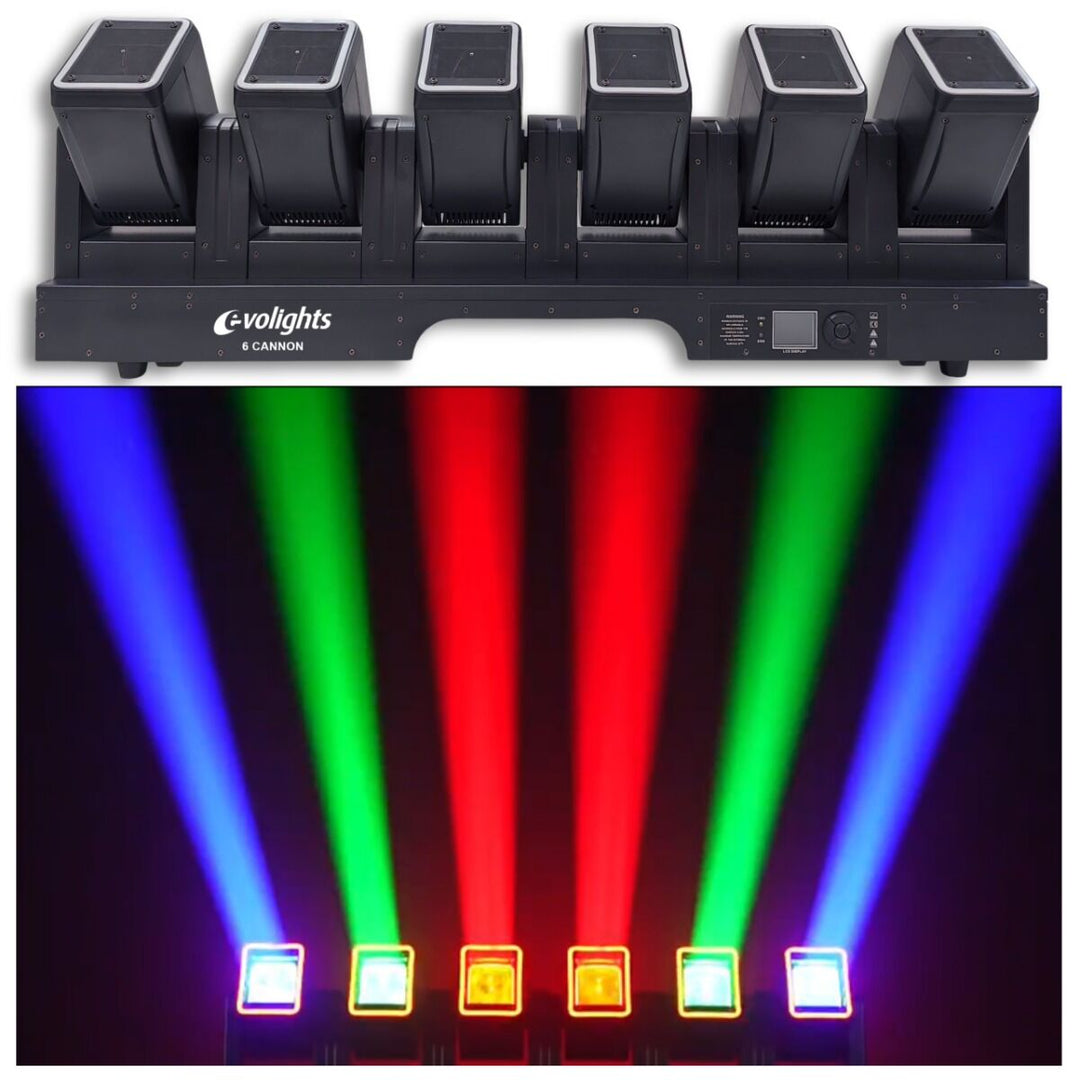 Evolights 6 Cannon Moving Bar 6x60W RGBW