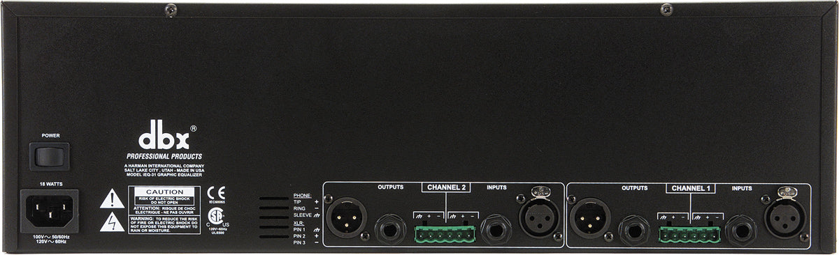 dbx iEQ31 2x 31-bands grafisk equalizer/limiter